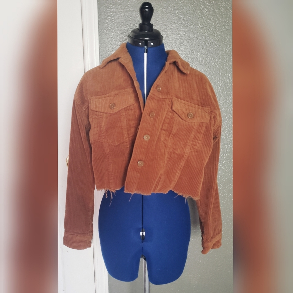 FOREVER21 Brown Long Sleeve Cropped Jacket